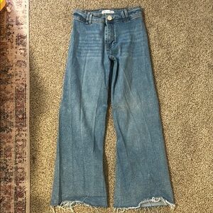 Girls Zara Blue Wide-Leg Jeans